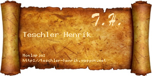 Teschler Henrik névjegykártya
